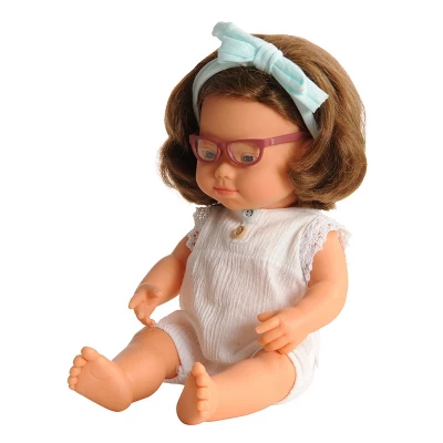 Miniland 15" Girl Doll With Down Syndrome And Glasses With Outfit 3 Miniland 15" Girl Doll With Down Syndrome And Glasses With Outfit