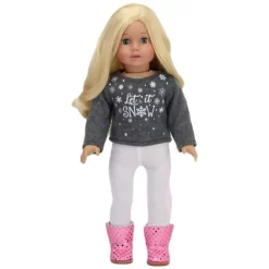 Sophia's - 18" Doll - "Let It Snow" Sweater, Lace Skirt, Leggings, Earmuffs, Pocket Scarf & Ewe Boots - Grey/White/Pink 9 Sophia's - 18" Doll - "Let It Snow" Sweater, Lace Skirt, Leggings, Earmuffs, Pocket Scarf & Ewe Boots - Grey/White/Pink -Toy Promotion GUEST 0d0a36d6 040a 4204 9bbd 476e388ae498