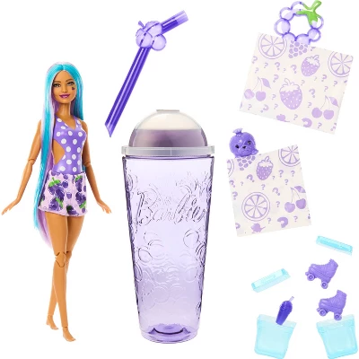 Barbie Pop Reveal Fruit Series Grape Fizz Doll, 8 Surprises Include Pet, Slime, Scent & Color Change 3 Barbie Pop Reveal Fruit Series Grape Fizz Doll, 8 Surprises Include Pet, Slime, Scent & Color Change