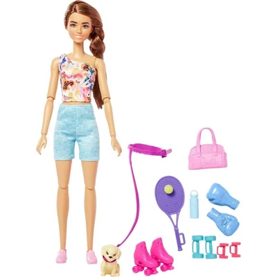 Barbie Wellness Workout Outfit Roller Skates And Tennis With Puppy 3 Barbie Wellness Workout Outfit Roller Skates And Tennis With Puppy