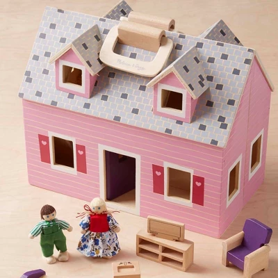 Melissa & Doug Fold And Go Wooden Dollhouse With 2 Dolls And Wooden Furniture 10 Melissa & Doug Fold And Go Wooden Dollhouse With 2 Dolls And Wooden Furniture - Image 8