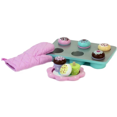 Sophia’s 9 Piece Wooden Cupcake Set, Multicolor 3 Sophia’s 9 Piece Wooden Cupcake Set, Multicolor