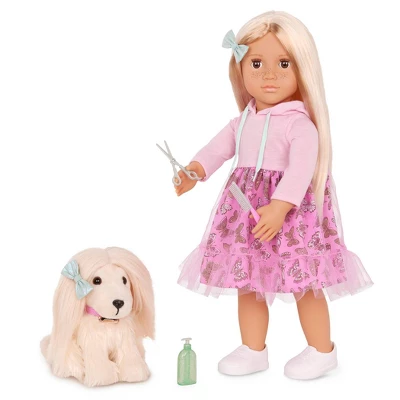 Our Generation Hattie & Bella 18" Doll & Pet Puppy Set 3 Our Generation Hattie & Bella 18" Doll & Pet Puppy Set
