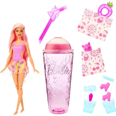 Barbie Pop Reveal Fruit Series Strawberry Lemonade Doll, 8 Surprises Include Pet, Slime, Scent & Color Change 3 Barbie Pop Reveal Fruit Series Strawberry Lemonade Doll, 8 Surprises Include Pet, Slime, Scent & Color Change