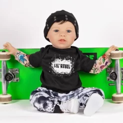 Paradise Galleries Reborn Toddler Boy Doll Lil' Rebel, 21 Inch With Black Rooted Hair And Blue Eyes, Made In GentleTouch Vinyl -Toy Promotion GUEST 2e077642 cab6 4148 b3d0 198b4953a100