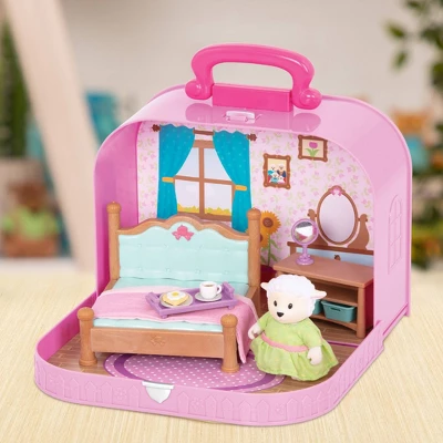 Li'l Woodzeez Toy Furniture Set In Carry Case 13pc - Travel Suitcase Bedroom Playset 3 Li'l Woodzeez Toy Furniture Set In Carry Case 13pc - Travel Suitcase Bedroom Playset