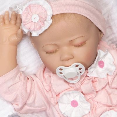 Paradise Galleries Reborn Baby Doll With Magnetic Pacifier, Buttons & Bows, 21 Inch Sleeping Girl In Softtouch Vinyl & Weighted Body, 8-Piece Gift Set 10 Paradise Galleries Reborn Baby Doll With Magnetic Pacifier, Buttons & Bows, 21 Inch Sleeping Girl In Softtouch Vinyl & Weighted Body, 8-Piece Gift Set - Image 8