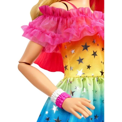 Barbie 28" Large Doll With Blond Hair And Rainbow Dress 6 Barbie 28" Large Doll With Blond Hair And Rainbow Dress - Image 4