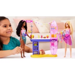 Barbie Beach Boardwalk Playset With Barbie Brooklyn & Malibu Dolls, 2 Stands & 30+ Accessories