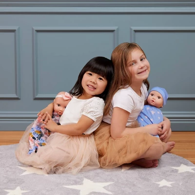 LullaBaby Twin Dolls Set With Floral And Star Sleep Sacks 3 LullaBaby Twin Dolls Set With Floral And Star Sleep Sacks