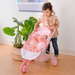Olivia's Little World Double Twin Baby Doll Pram Stroller Pink Stars OL-00012 23 Olivia's Little World Double Twin Baby Doll Pram Stroller Pink Stars OL-00012 -Toy Promotion GUEST 4122fa1d 432a 44ba a411 9b58e9c50ca9