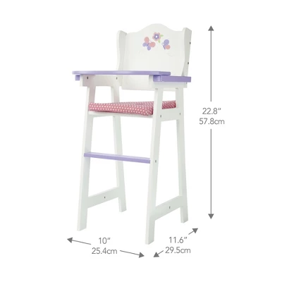 Olivia's Little World Little Princess Kids Baby Doll High Chair, Purple 4 Olivia's Little World Little Princess Kids Baby Doll High Chair, Purple - Image 2