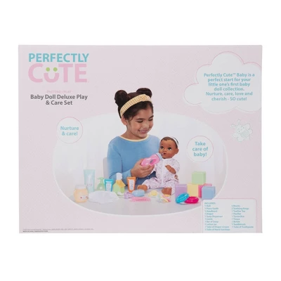Perfectly Cute 24pc Baby Doll Deluxe Play And Care Set - Dark Brown Hair 6 Perfectly Cute 24pc Baby Doll Deluxe Play And Care Set - Dark Brown Hair - Image 4