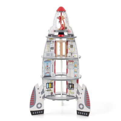 Hape Multi Level 4 Tier 37 Piece Wooden Discovery Spaceship Center Kids Activity Play Set With Multiple Rooms And Accessories 3 Hape Multi Level 4 Tier 37 Piece Wooden Discovery Spaceship Center Kids Activity Play Set With Multiple Rooms And Accessories