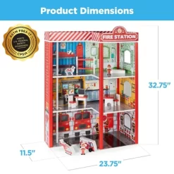 Best Choice Products 32in Kids 3-Story Pretend Wooden Fire Station Play Set Toy, W/ 2 Vehicles, 12 Accessories, 5 Rooms -Toy Promotion GUEST 493ea910 c981 49e0 84a4 66a61c5bb570