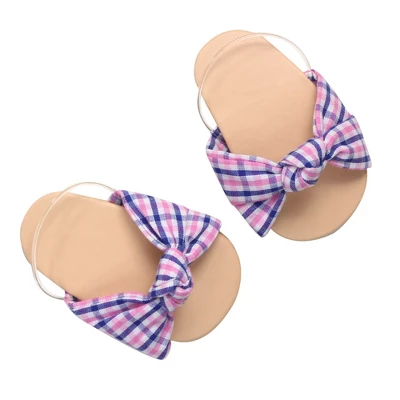 Sophia’s Plaid Fabric Knot Sandal For 18" Dolls, Pink/Blue 5 Sophia’s Plaid Fabric Knot Sandal For 18" Dolls, Pink/Blue - Image 3