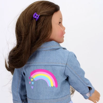 Sophia's - 18" Doll - Rainbow Jean Jacket - Indigo Blue 5 Sophia's - 18" Doll - Rainbow Jean Jacket - Indigo Blue - Image 3