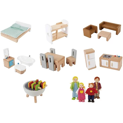 Hape Wooden 10 Room Extravagant Family Play Mansion Dollhouse Set With 4 Dolls, Realistic Effects, And Furniture Accessories For Ages 3 And Up 5 Hape Wooden 10 Room Extravagant Family Play Mansion Dollhouse Set With 4 Dolls, Realistic Effects, And Furniture Accessories For Ages 3 And Up - Image 3