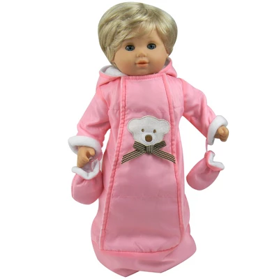 Sophia’s Polar Bear Bunting Snowsuit Sack For 15" Dolls, Pink 3 Sophia’s Polar Bear Bunting Snowsuit Sack For 15" Dolls, Pink