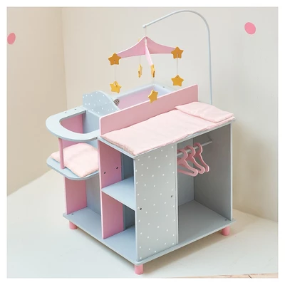 Olivia's Little World - Baby Doll Furniture - Baby Changing Station With Storage (Gray Polka Dots) 3 Olivia's Little World - Baby Doll Furniture - Baby Changing Station With Storage (Gray Polka Dots)