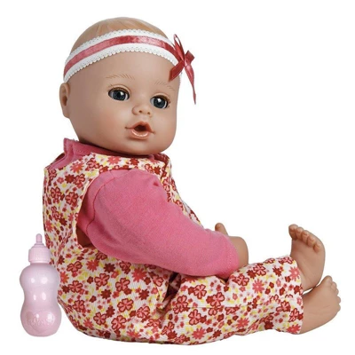 Adora Playtime Baby Flower Pink 13 Inch Baby Doll With Floral Overalls, Bow Headband And Bottle 4 Adora Playtime Baby Flower Pink 13 Inch Baby Doll With Floral Overalls, Bow Headband And Bottle - Image 2