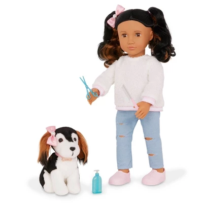 Our Generation Nastassia & Angel 18" Doll & Pet Puppy Set 3 Our Generation Nastassia & Angel 18" Doll & Pet Puppy Set