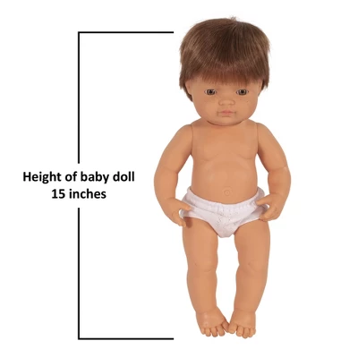 Miniland Educational Anatomically Correct 15" Baby Doll, Boy, Red Hair 4 Miniland Educational Anatomically Correct 15" Baby Doll, Boy, Red Hair - Image 2