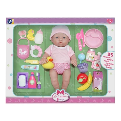 JC Toys Deluxe La Newborn 12" Doll All Vinyl Nursery 25 Piece Gift Set 3 JC Toys Deluxe La Newborn 12" Doll All Vinyl Nursery 25 Piece Gift Set
