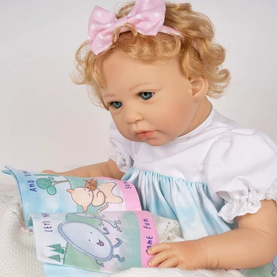 Paradise Galleries Reborn Toddler Girl Doll Story Time, 21 Inch With Light Blonde Hair And Blue Eyes, Made In SoftTouch Vinyl 8 Paradise Galleries Reborn Toddler Girl Doll Story Time, 21 Inch With Light Blonde Hair And Blue Eyes, Made In SoftTouch Vinyl - Image 6