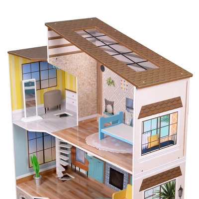 Olivia's Little World By Teamson Kids Wooden Dreamland Mediterranean Dollhouse Set 10 Olivia's Little World By Teamson Kids Wooden Dreamland Mediterranean Dollhouse Set - Image 8