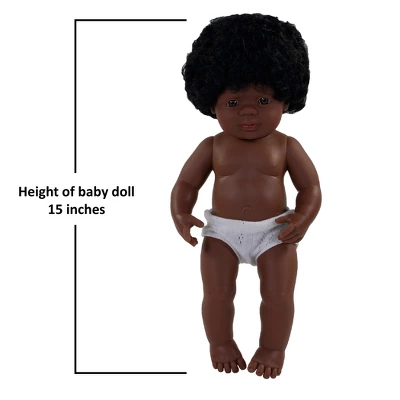 Miniland Educational Anatomically Correct 15" Baby Doll, Girl, Black Hair 4 Miniland Educational Anatomically Correct 15" Baby Doll, Girl, Black Hair - Image 2
