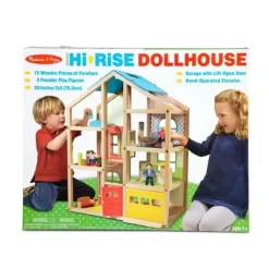 Melissa & Doug Hi-Rise Wooden Dollhouse With Furniture, Garage And Working Elevator -Toy Promotion GUEST 8a33d164 ba06 4cd9 b443 c41de9655fc8