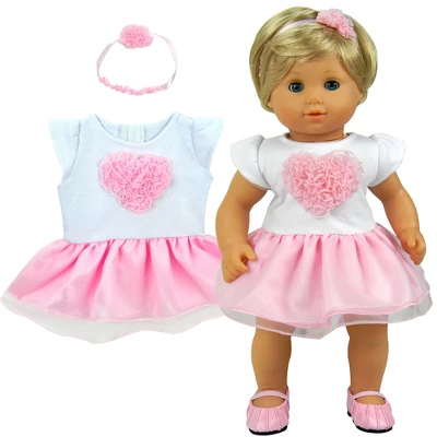 Sophia’s Heart Dress And Headband Outfit For 15'' Dolls, White/Pink 4 Sophia’s Heart Dress And Headband Outfit For 15'' Dolls, White/Pink - Image 2