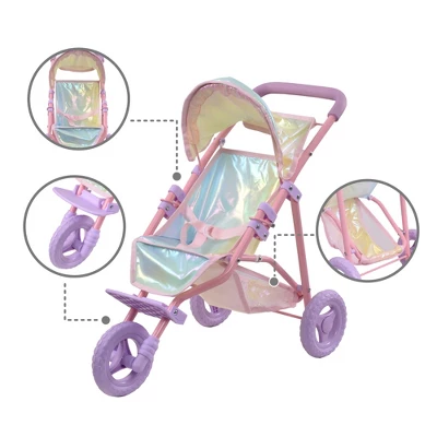 Olivia's Little World Baby Doll Jogging Stroller Buggy Iridescent Color OL-00016 9 Olivia's Little World Baby Doll Jogging Stroller Buggy Iridescent Color OL-00016 - Image 7