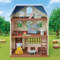 Toy Promotion 29 Calico Critters Sky Blue Terrace Gift Set, Dollhouse Playset With Figures, Furniture And Accessories