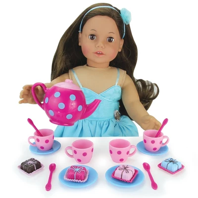 Sophia’s 17 Piece Tea Set With Petit Four Cakes For 18" Dolls, Pink 3 Sophia’s 17 Piece Tea Set With Petit Four Cakes For 18" Dolls, Pink