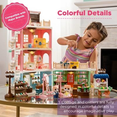 Best Choice Products Deluxe Cottage Dollhouse Mansion Pretend Toy Playset W/ 225 Accessories And Tiny Critters For Kids 5 Best Choice Products Deluxe Cottage Dollhouse Mansion Pretend Toy Playset W/ 225 Accessories And Tiny Critters For Kids - Image 3