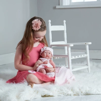 JC Toys La Newborn 15" Girl Doll - Pretty In Pink Knit Blanket Set 4 JC Toys La Newborn 15" Girl Doll - Pretty In Pink Knit Blanket Set - Image 2