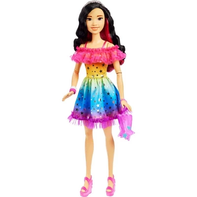 Barbie 28" Large Doll With Black Hair And Rainbow Dress 6 Barbie 28" Large Doll With Black Hair And Rainbow Dress - Image 4
