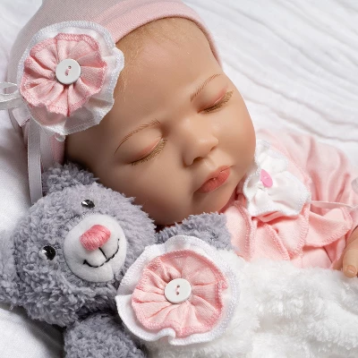 Paradise Galleries Reborn Baby Doll With Magnetic Pacifier, Buttons & Bows, 21 Inch Sleeping Girl In Softtouch Vinyl & Weighted Body, 8-Piece Gift Set 6 Paradise Galleries Reborn Baby Doll With Magnetic Pacifier, Buttons & Bows, 21 Inch Sleeping Girl In Softtouch Vinyl & Weighted Body, 8-Piece Gift Set - Image 4