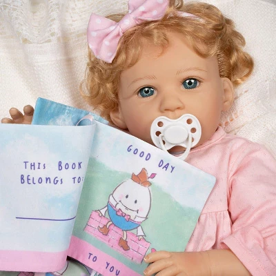 Paradise Galleries Reborn Toddler Girl Doll Story Time, 21 Inch With Light Blonde Hair And Blue Eyes, Made In SoftTouch Vinyl 4 Paradise Galleries Reborn Toddler Girl Doll Story Time, 21 Inch With Light Blonde Hair And Blue Eyes, Made In SoftTouch Vinyl - Image 2
