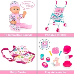 Best Choice Products Kids 15-Piece 13.5in Newborn Baby Doll Nursery Role Play Playset W/ Stroller, Cot, Bag, Accessories 8 Best Choice Products Kids 15-Piece 13.5in Newborn Baby Doll Nursery Role Play Playset W/ Stroller, Cot, Bag, Accessories -Toy Promotion GUEST aa0f9762 5b16 44e7 947c ba3227dbf782