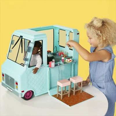 Our Generation Sweet Stop Ice Cream Truck With Electronics For 18" Dolls - Light Blue 4 Our Generation Sweet Stop Ice Cream Truck With Electronics For 18" Dolls - Light Blue - Image 2