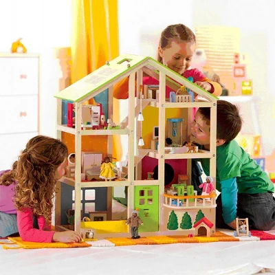 Hape Wooden All Season/4 Season 6 Tier Unfurnished Dollhouse Kids Play House For Children Ages 3 Years And Up, Multicolored 7 Hape Wooden All Season/4 Season 6 Tier Unfurnished Dollhouse Kids Play House For Children Ages 3 Years And Up, Multicolored - Image 5