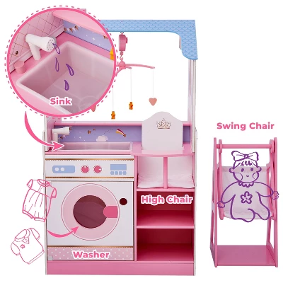 Olivia's Little World Childrens Wooden Doll Changing Station Dollhouse TD-11460W 4 Olivia's Little World Childrens Wooden Doll Changing Station Dollhouse TD-11460W - Image 2
