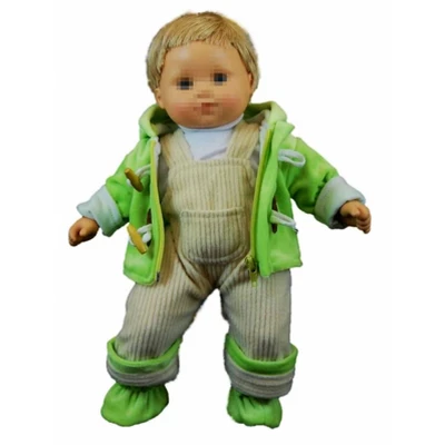 The Queen's Treasures 15 Inch Baby Doll Clothes Green & Cream Overalls Set 5 The Queen's Treasures 15 Inch Baby Doll Clothes Green & Cream Overalls Set - Image 3