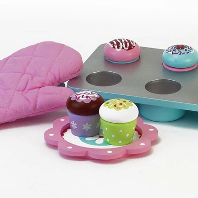 Sophia’s 9 Piece Wooden Cupcake Set, Multicolor 6 Sophia’s 9 Piece Wooden Cupcake Set, Multicolor - Image 4