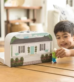 HearthSong 11 Inch Rainbow Cottage Travel Dollhouse Set With 2 Dolls And 5 Piece Furniture Set -Toy Promotion GUEST ba15824a 3570 4228 b19d 40a664443047