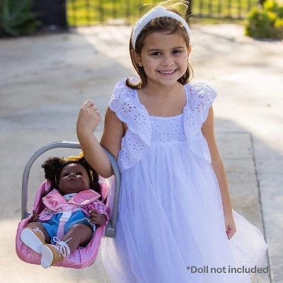 Adora Baby Doll Car Seat Carrier Glam Sparkly & Glittery Pink Seat Cover, Fits Dolls Up To 20 Inches 3 Adora Baby Doll Car Seat Carrier Glam Sparkly & Glittery Pink Seat Cover, Fits Dolls Up To 20 Inches