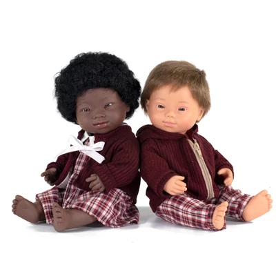 Miniland Educational Anatomically Correct 15" Baby Doll, Down Syndrome Boy, Brown Hair 5 Miniland Educational Anatomically Correct 15" Baby Doll, Down Syndrome Boy, Brown Hair - Image 3